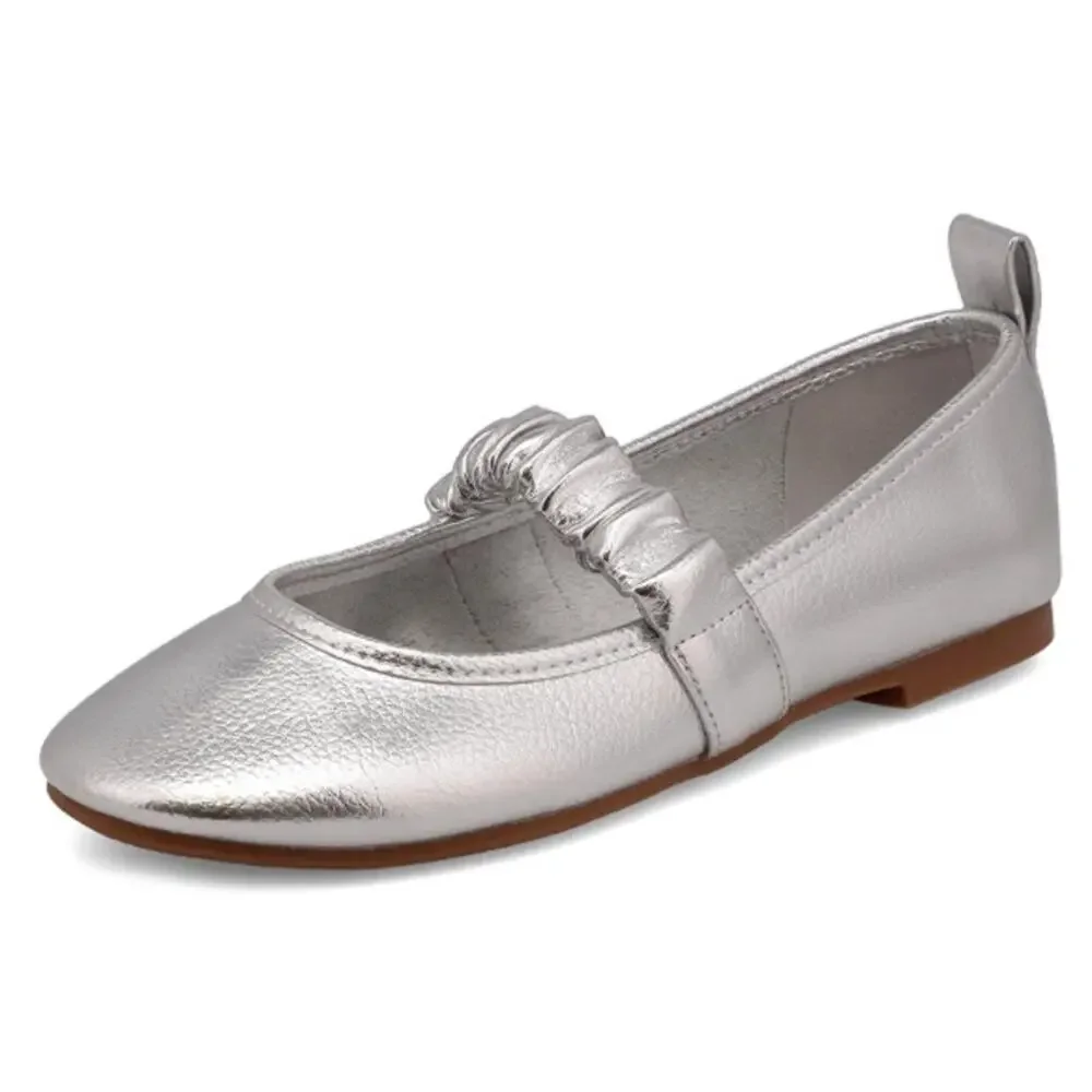 MIA Womens Uliana Ballet Flats Size 8.5 M EU 39 Silver Leather NWOB